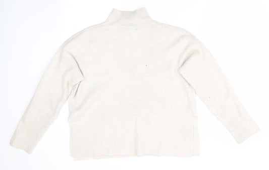 Primark Womens Beige Pullover Jumper Size S - Vented side hem Oatmeal