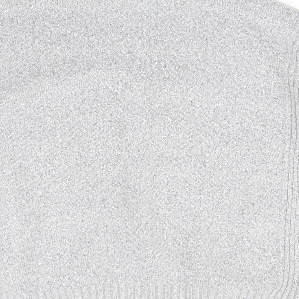 Womens UK Size M Wallis Silver Basic T-Shirt