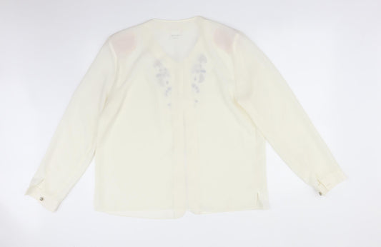 Womens UK Size 16 FOSBY White Basic Blouse