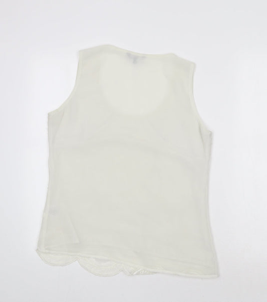 Womens UK Size 12 Papaya Ivory Basic Tank