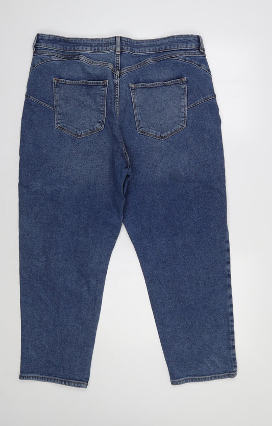 New Look Womens Blue Mom Jeans Size 18 L27 in