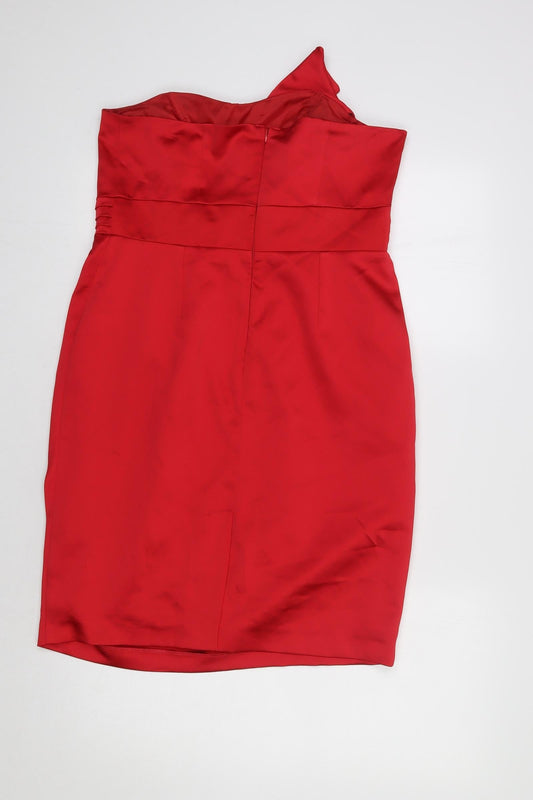 George Womens Red Satin Bodycon Size 14