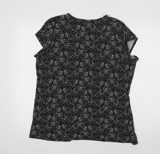 M&S Womens Black Geometric Basic Blouse Size 18