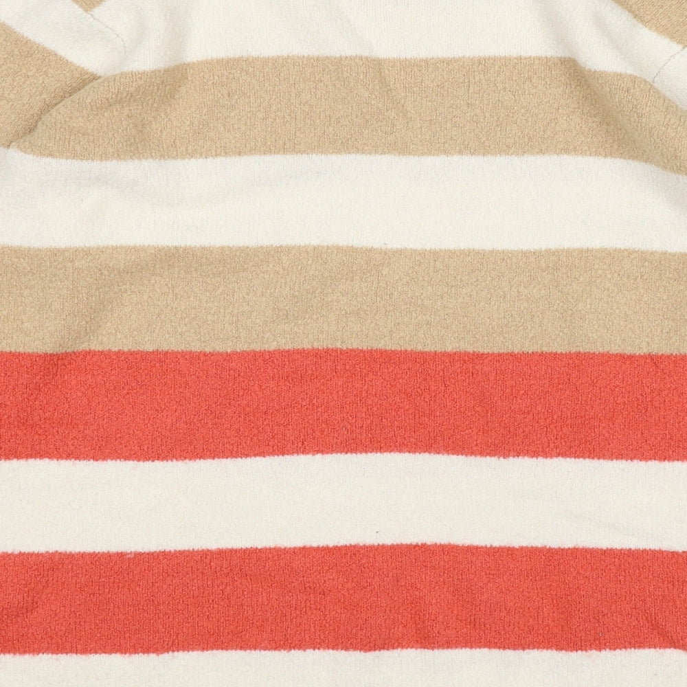 Brand and care label for Damart women’s multicoloured striped jumper, size UK 10
