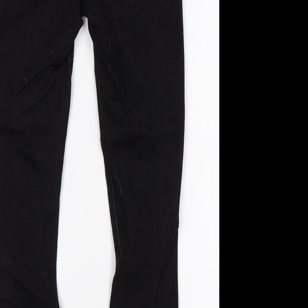 Brand and care label for Denim Co women’s black skinny jeans, size UK 8, 25-inch leg