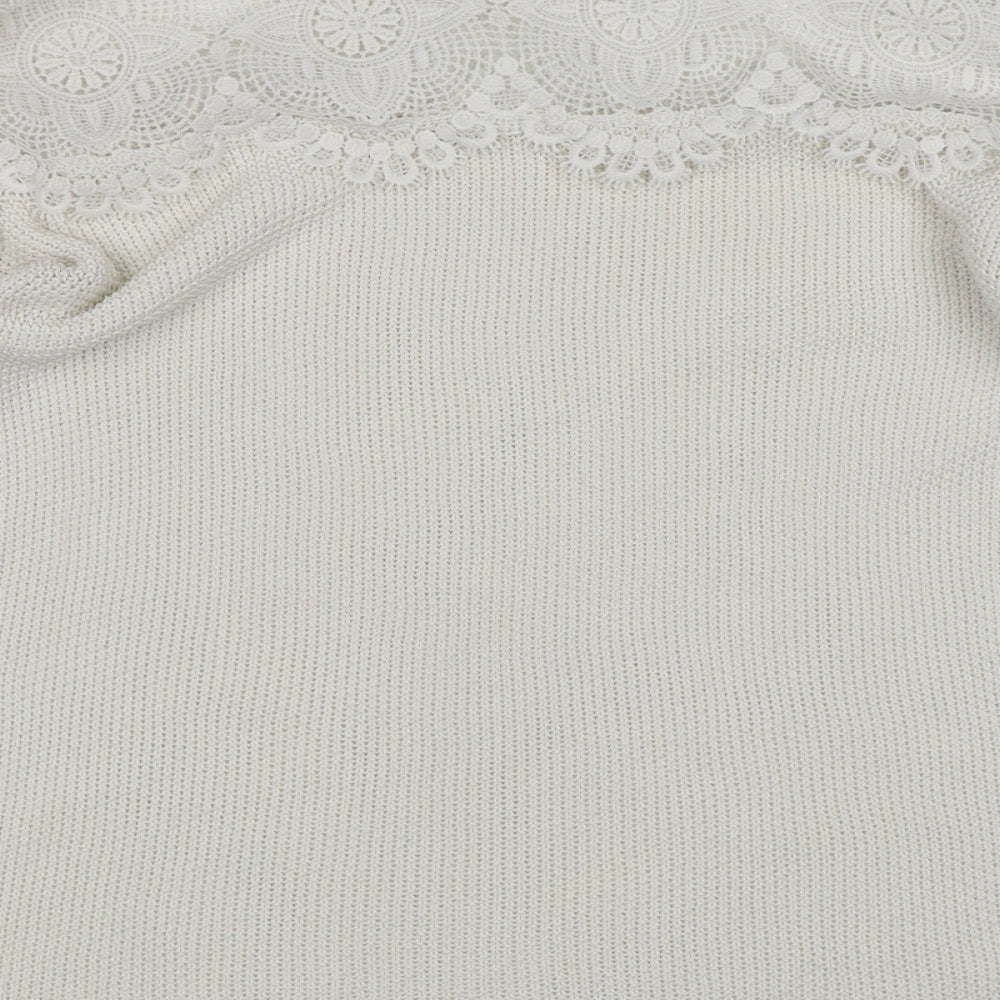 F&F Womens White Pullover Jumper Size 8