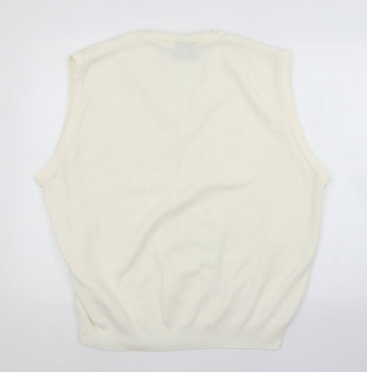 Balmoral Mens White Vest Jumper