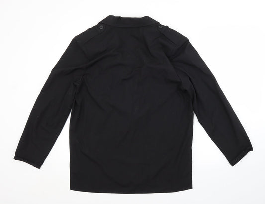 Womens UK Size 12 PLANET Black Basic Button-Up