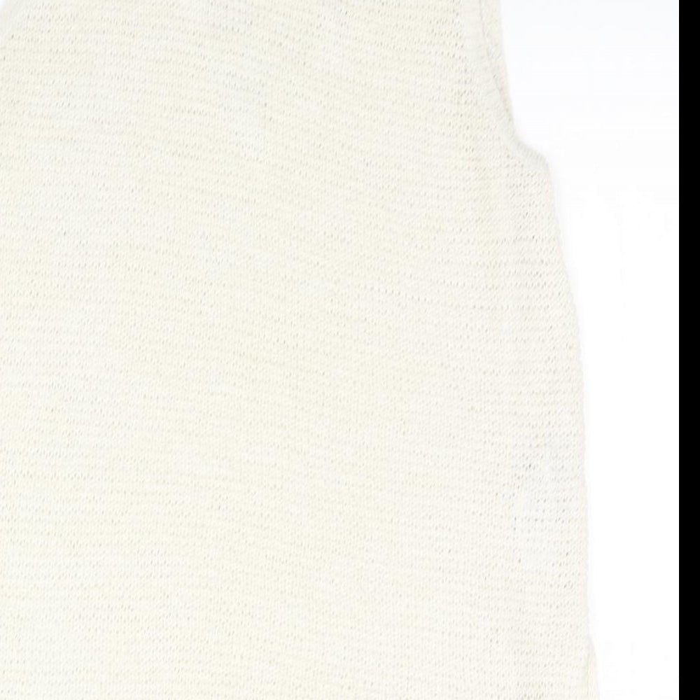 Womens UK Size 12 New Look Ivory Basic Tank