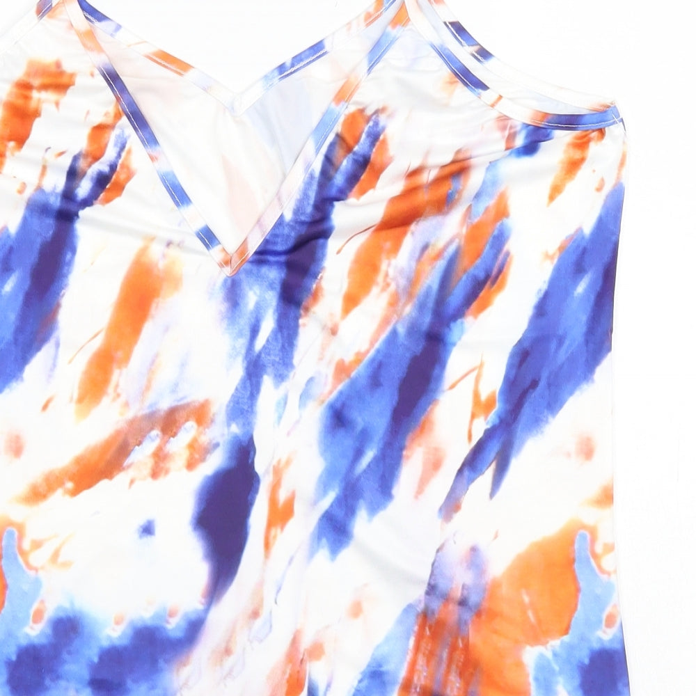 SheIn Womens White Geometric Basic Tank Size 12