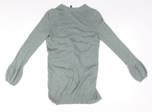 Womens UK Size 8 Topshop Grey Cardigan Jumper