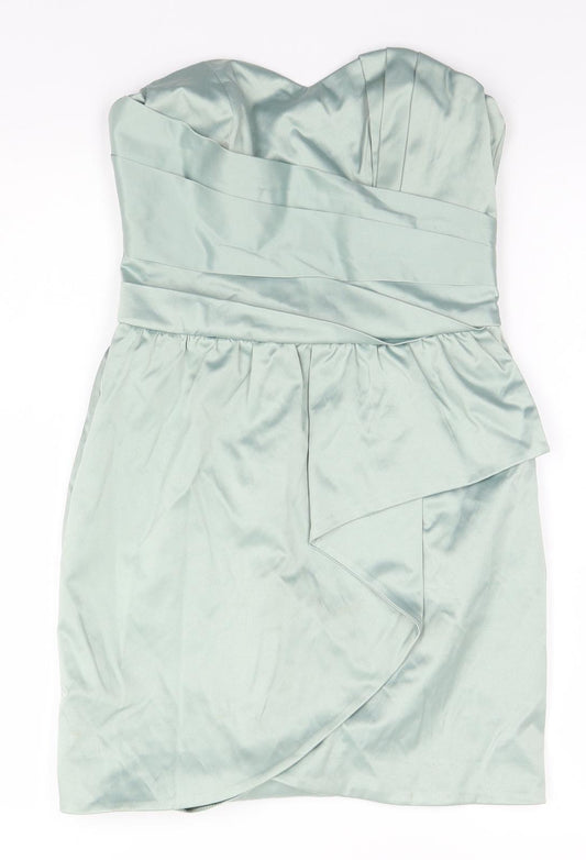 Additional front view of Miss Selfridge women’s green mini, size UK 8