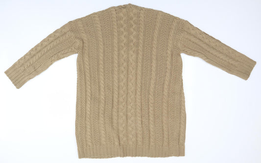Boohoo Womens Brown Cardigan Jumper Size S