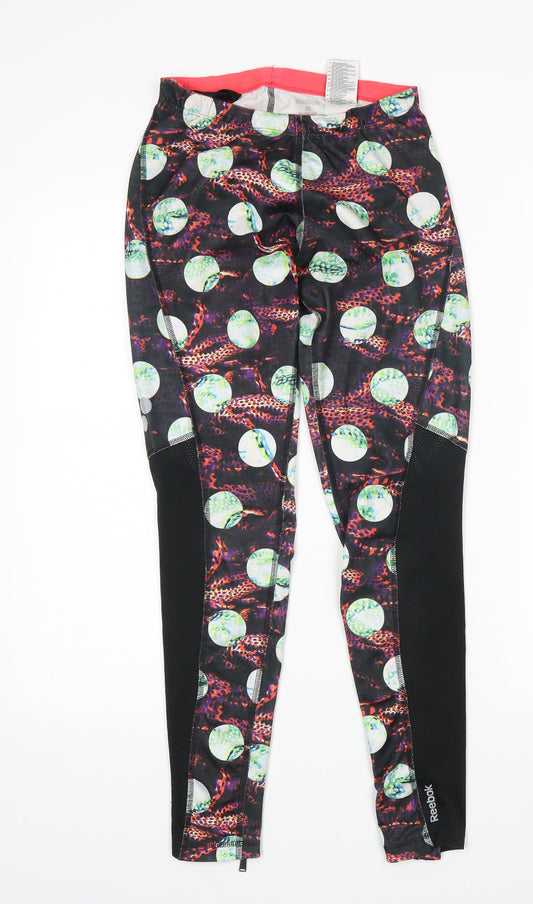 Womens UK Size XS Reebok Regular Fit Compression Multicoloured Leggings