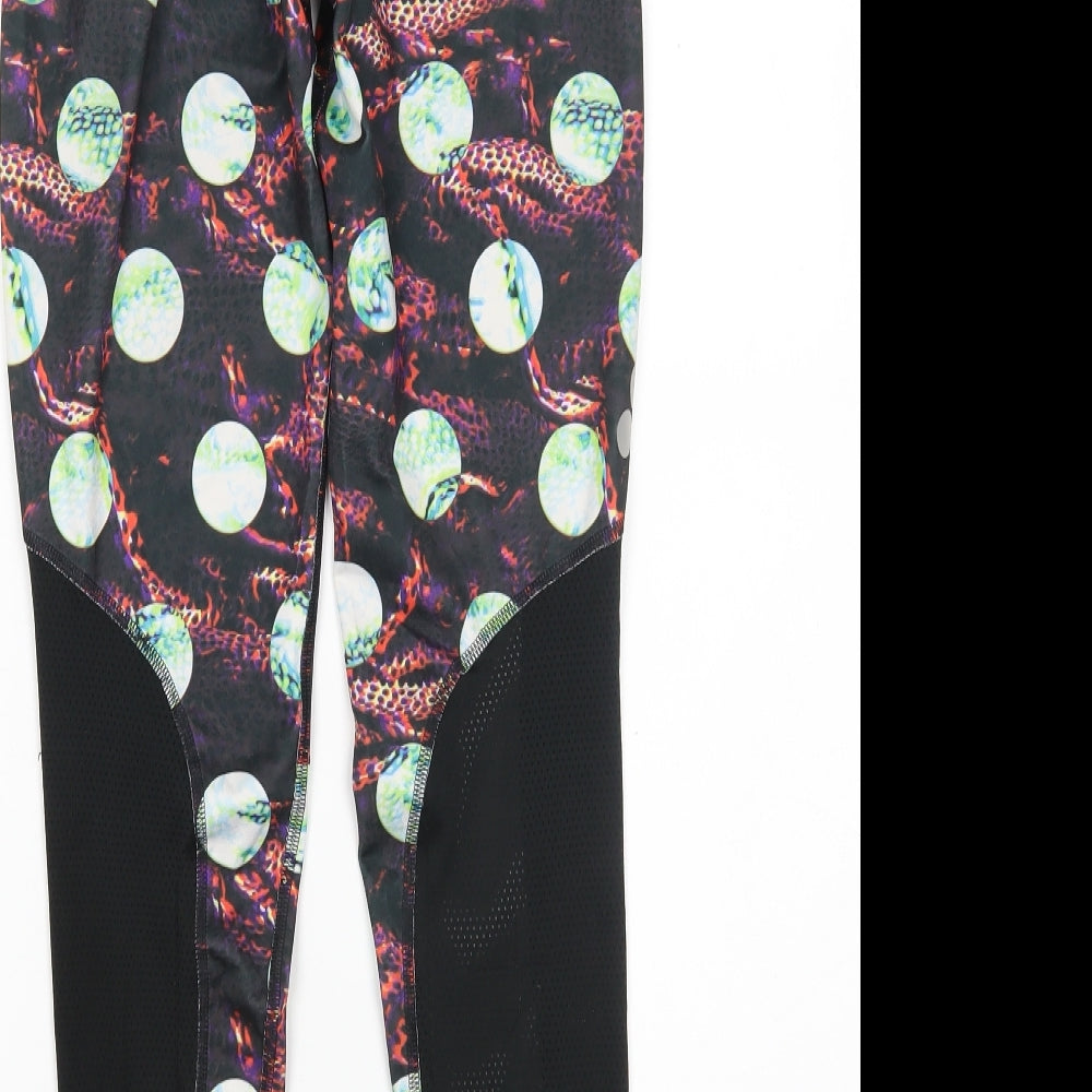 Reebok Womens Multicoloured Animal Print Compression Leggings Size XS L27 in