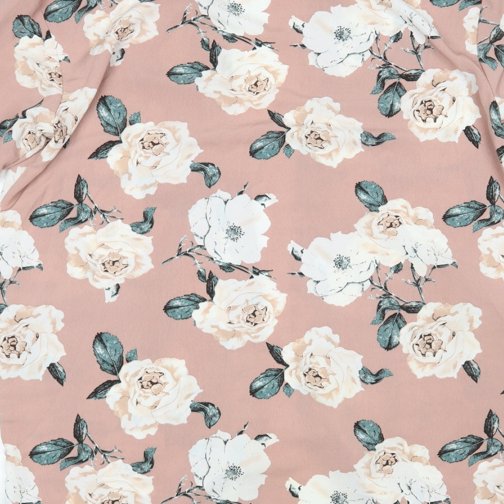 Atmosphere Womens Pink Floral Wrap Dress Size 12