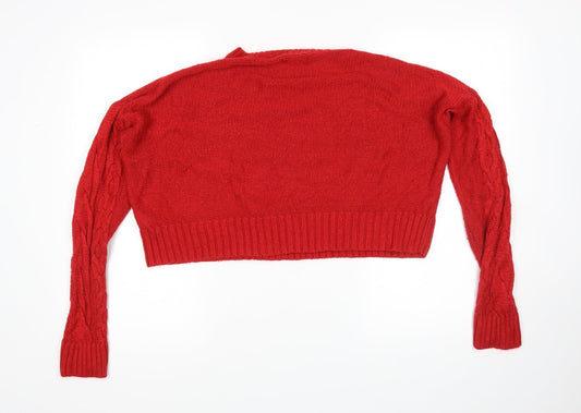 Womens UK Size M New Look Red Pullover Jumper