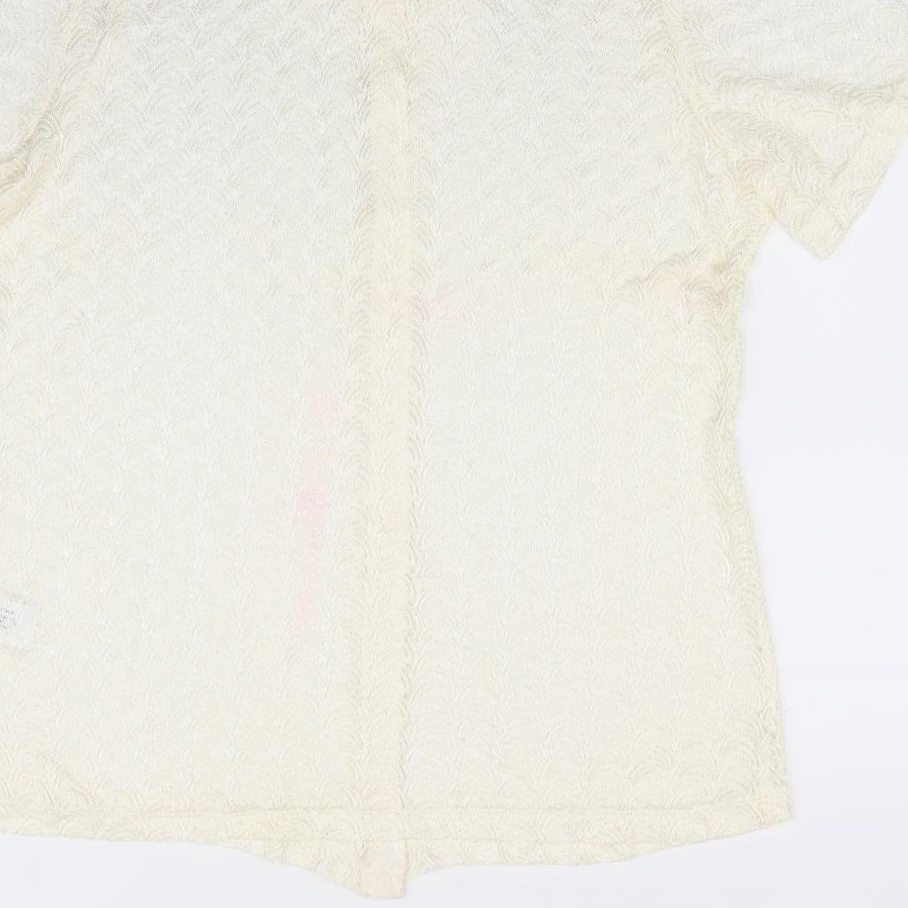 Womens UK Size 18 essence Ivory Basic Button-Up