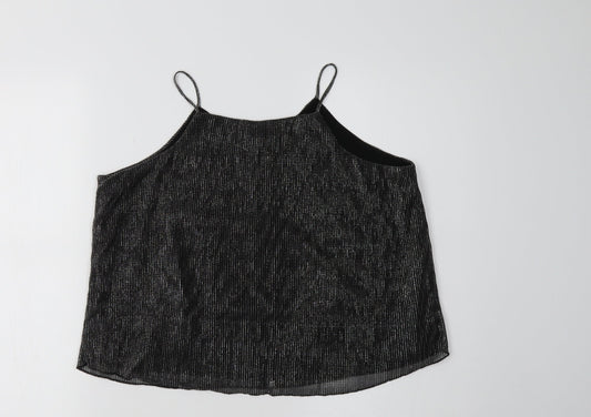 Womens UK Size 12 Blue Vanilla Black Camisole Tank