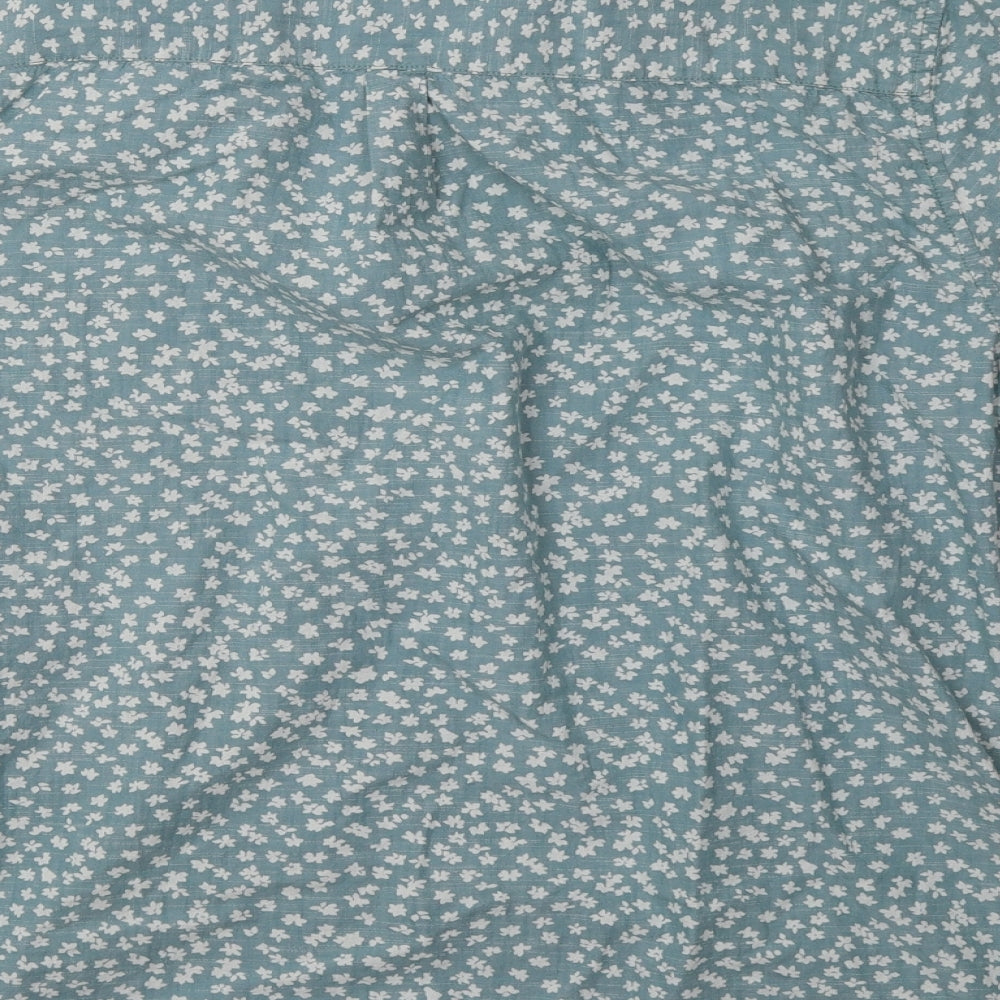 F&F Womens Blue Floral Basic Button-Up Size L