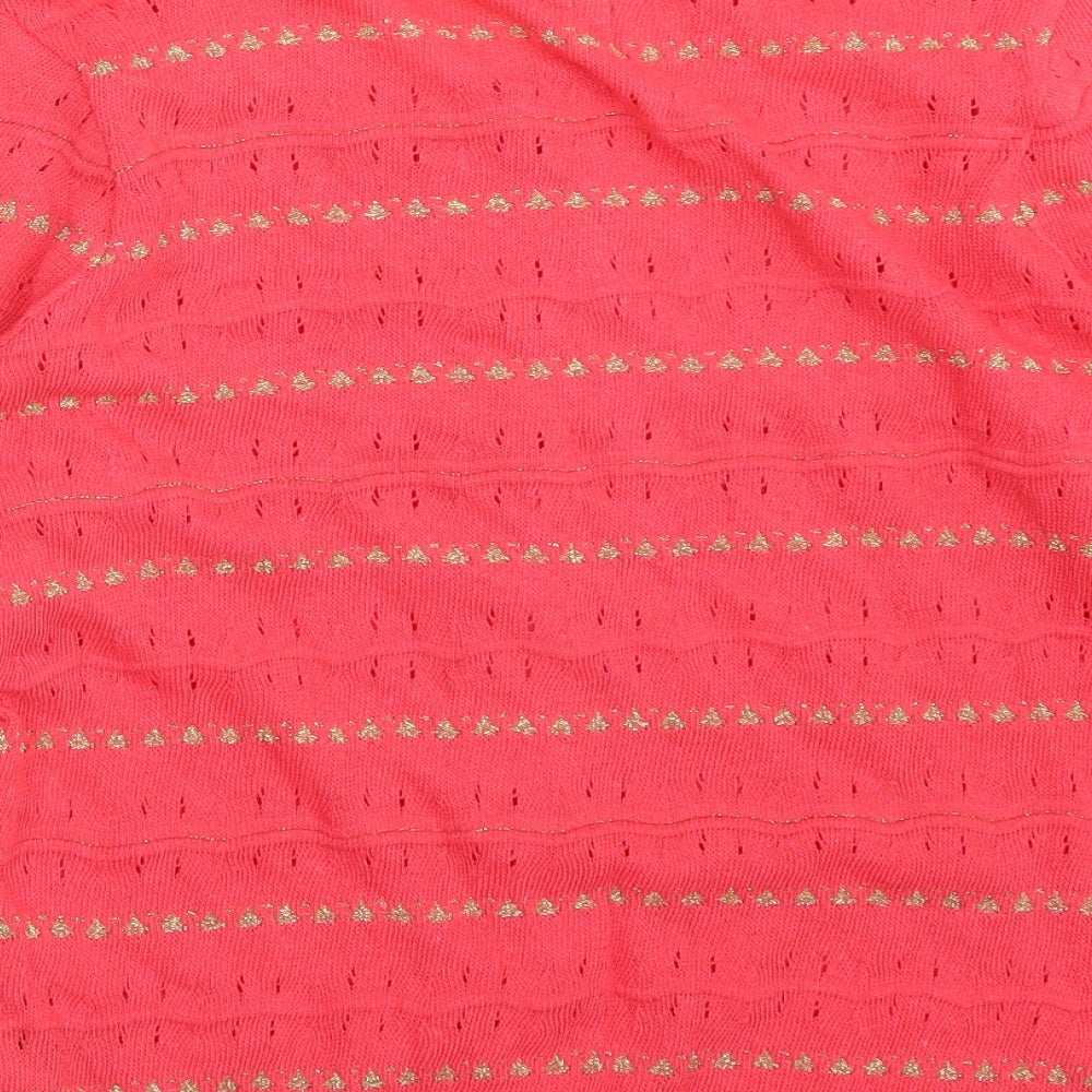 Brand and care label for George women’s purple striped cardigan jumper, size UK 14