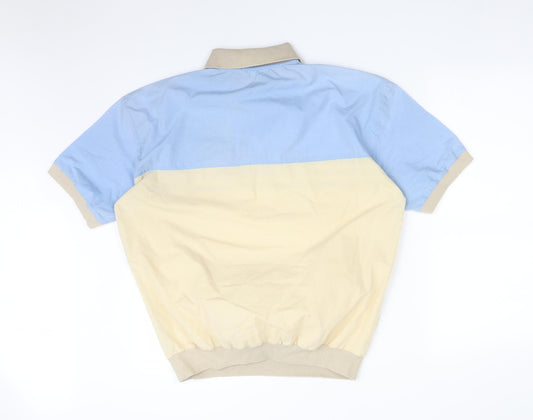 THE COLLECTION Mens Multicoloured Colourblock Polo Size M