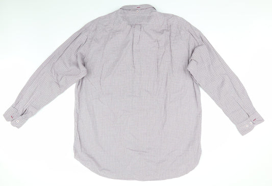 Tomas Mayes Mens Purple Check Button-Up Size 2XL - Lilac Pink Blue Orange fine line checks Buttons Collar