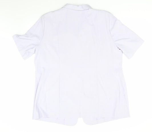 Back view of Essence women’s purple jacket, size UK 20, - pale lilac