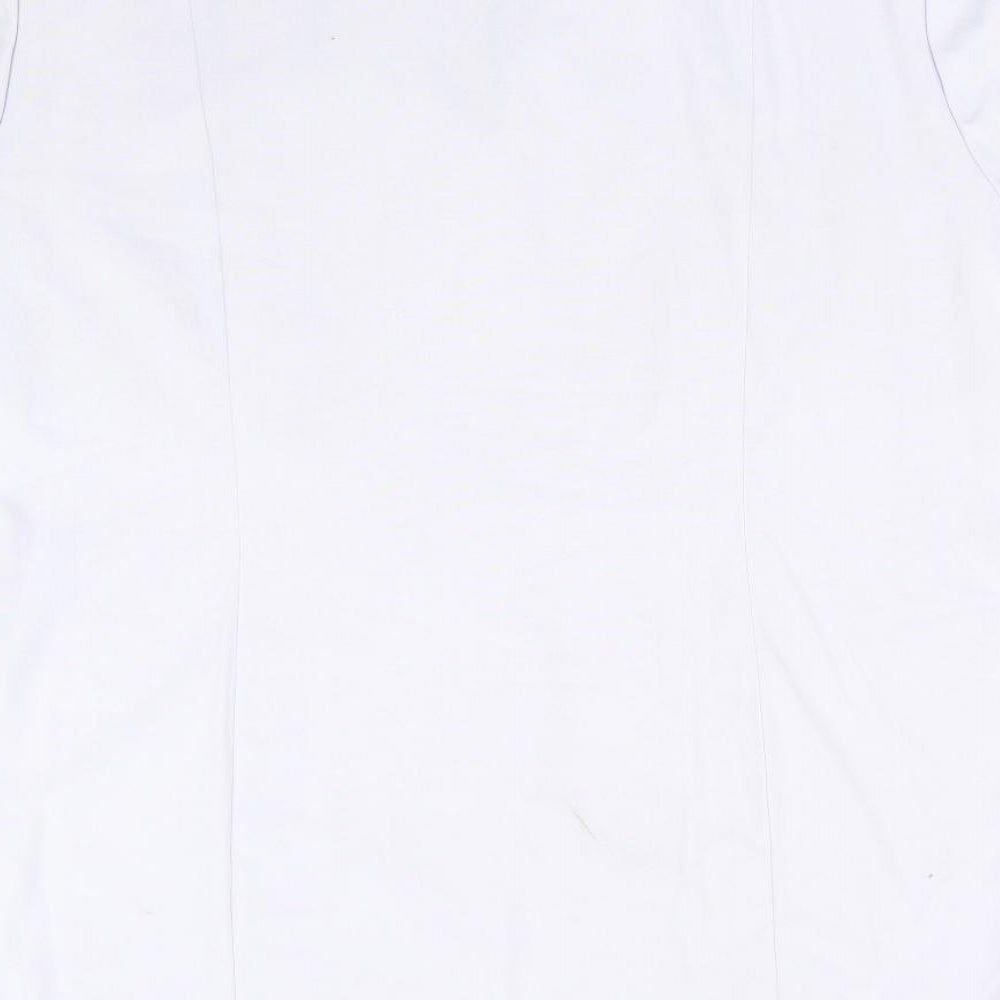 Brand and care label for Essence women’s purple jacket, size UK 20, - pale lilac
