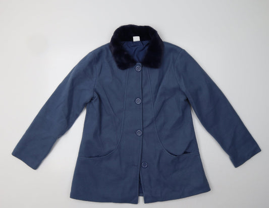 Womens UK Size 12 Gabriella Vicenza Blue Overcoat