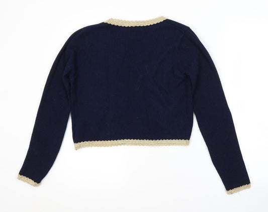 New Look Womens Blue Cardigan Jumper Size L