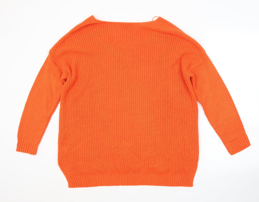 TU Womens Orange Pullover Jumper Size 10