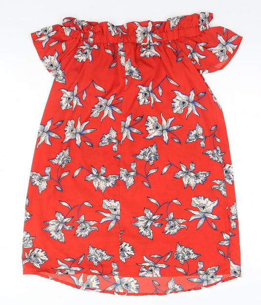 Atmosphere Womens Red Floral A-Line Size 10