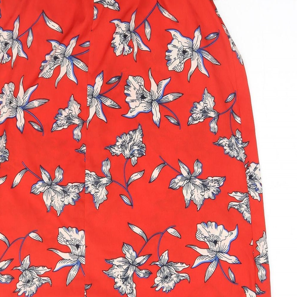 Atmosphere Womens Red Floral A-Line Size 10