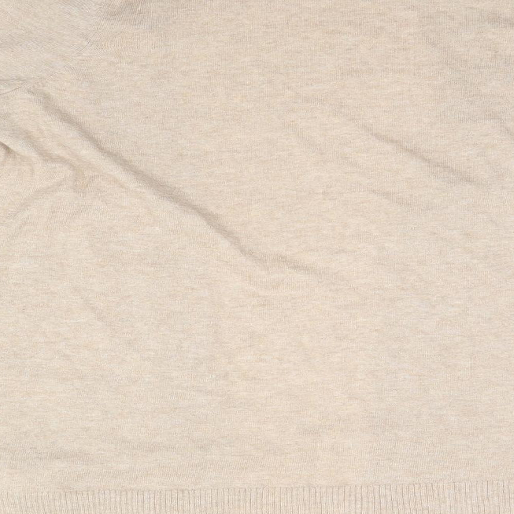 Brand and care label for F&F women’s beige cardigan jumper, size UK 6