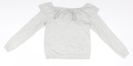 Womens UK Size S Divided Grey Full Zip Jumper