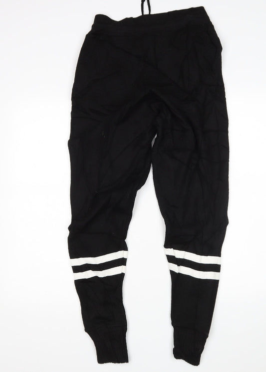 Womens UK Size M PRETTYLITTLETHING Regular Fit Sweatpants Black Trousers