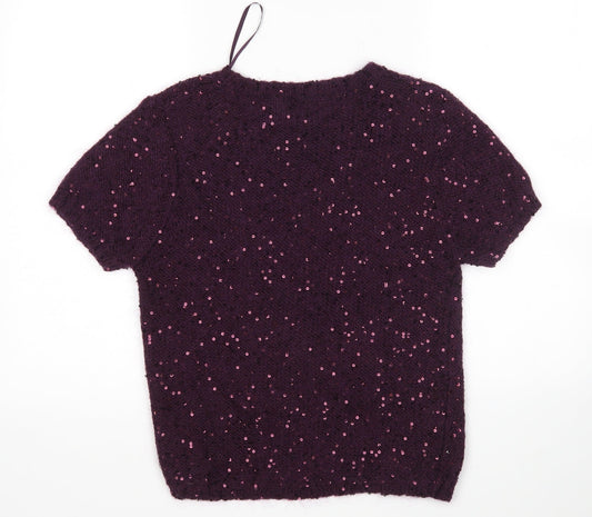 Womens UK Size 12 Papaya Purple Pullover Jumper