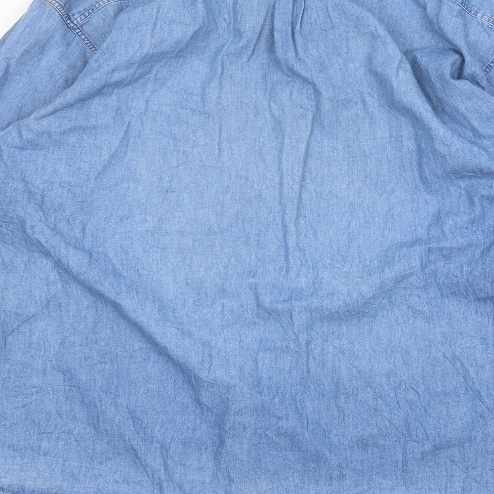 SANGAN Mens Blue Dress Shirt Size M