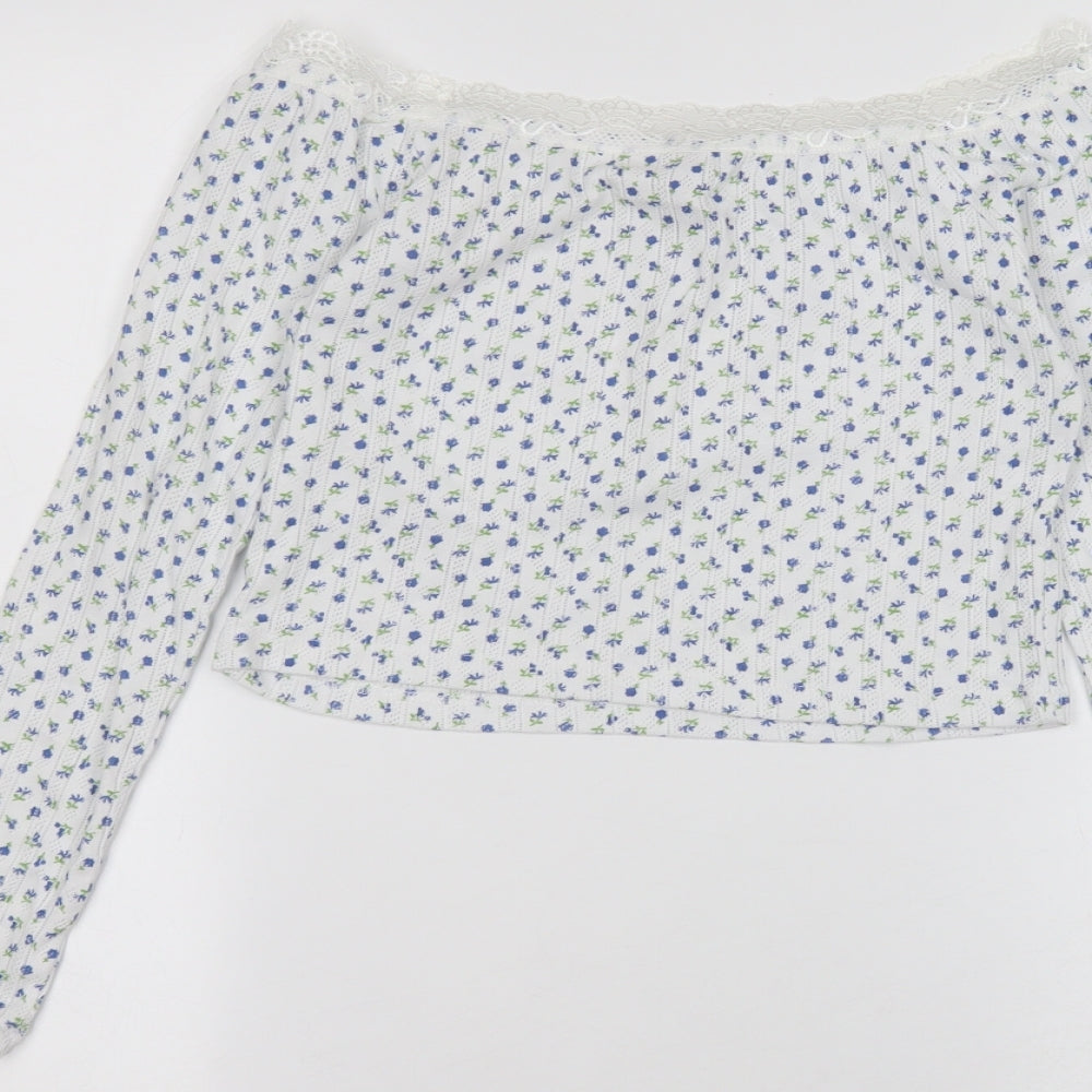 Womens UK Size 10 ASOS White Basic T-Shirt