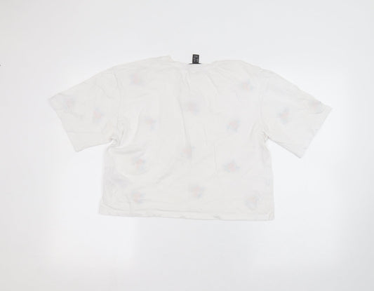 Womens UK Size 12 New Look White Basic T-Shirt