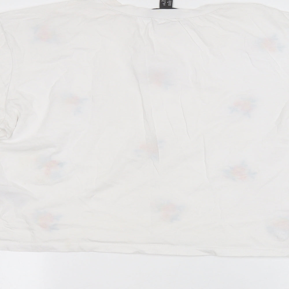 Womens UK Size 12 New Look White Basic T-Shirt