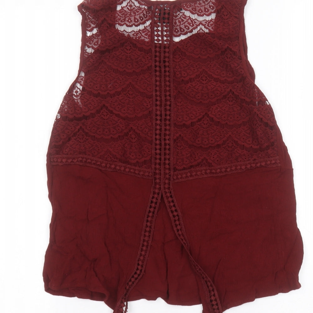 Atmosphere Womens Red Basic Blouse Size 10