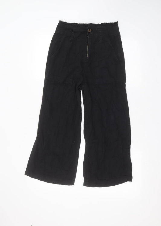 Additional front view of Topshop women’s black trousers, size UK 6, 22-inch leg