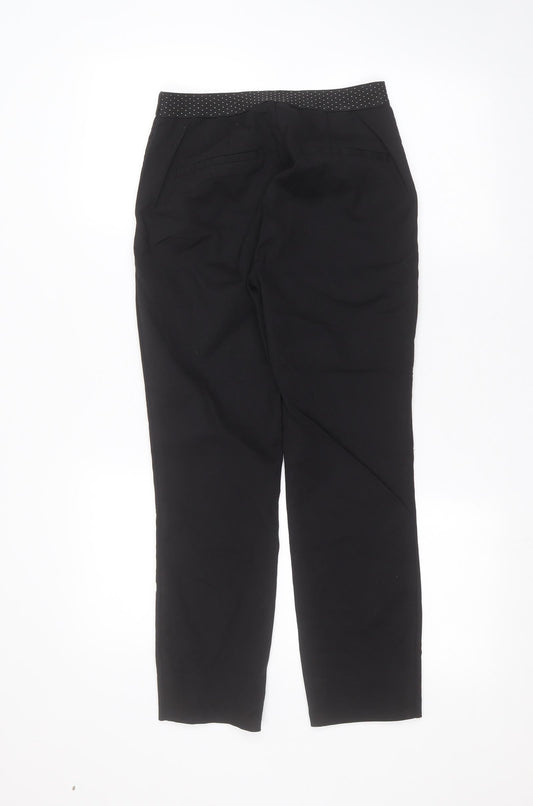 Womens UK Size S Zara Regular Fit Black Trousers