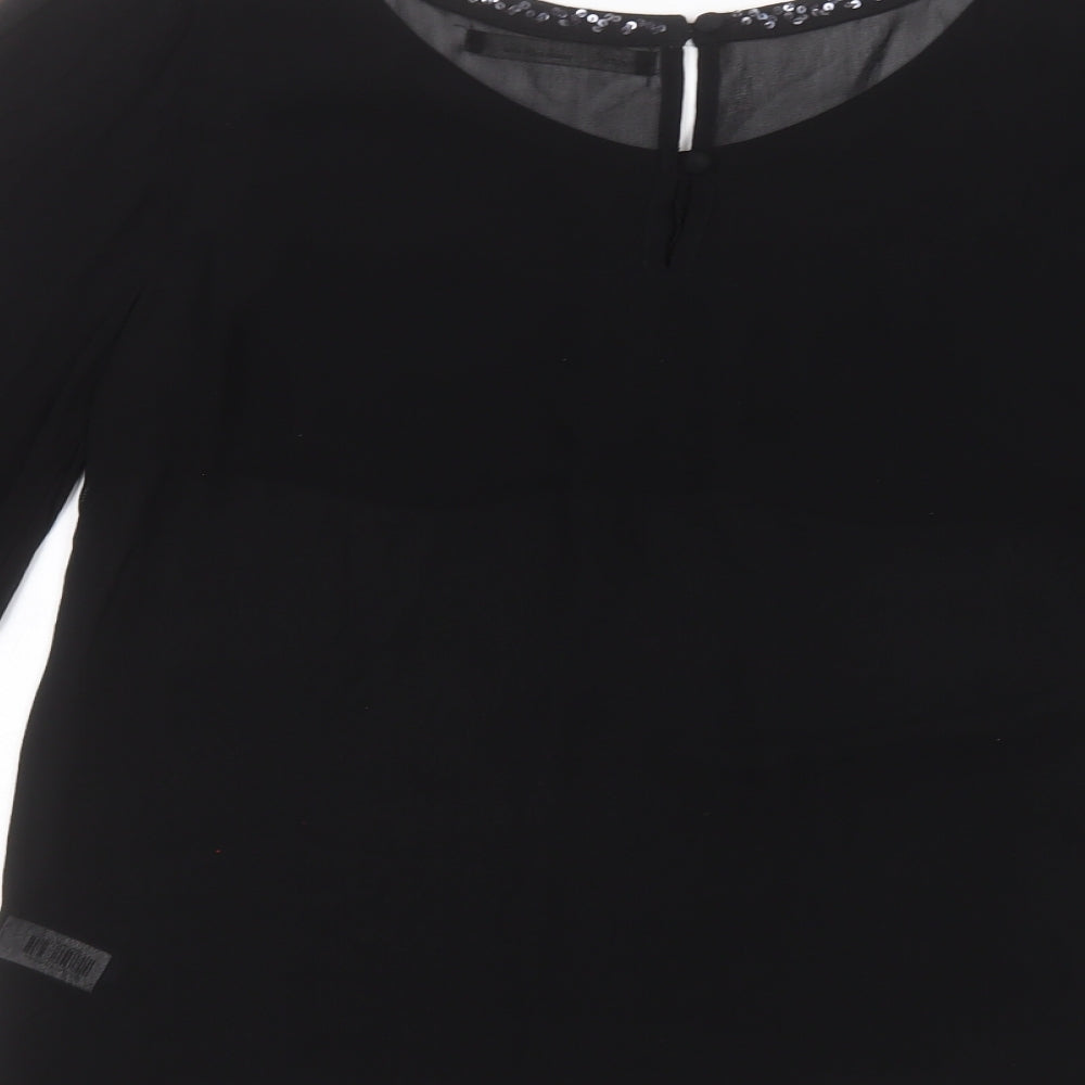 Womens UK Size 10 NEXT Black Basic Blouse