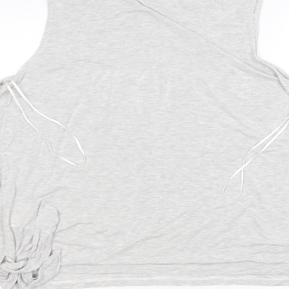 F&F Womens White Striped Basic T-Shirt Size 16