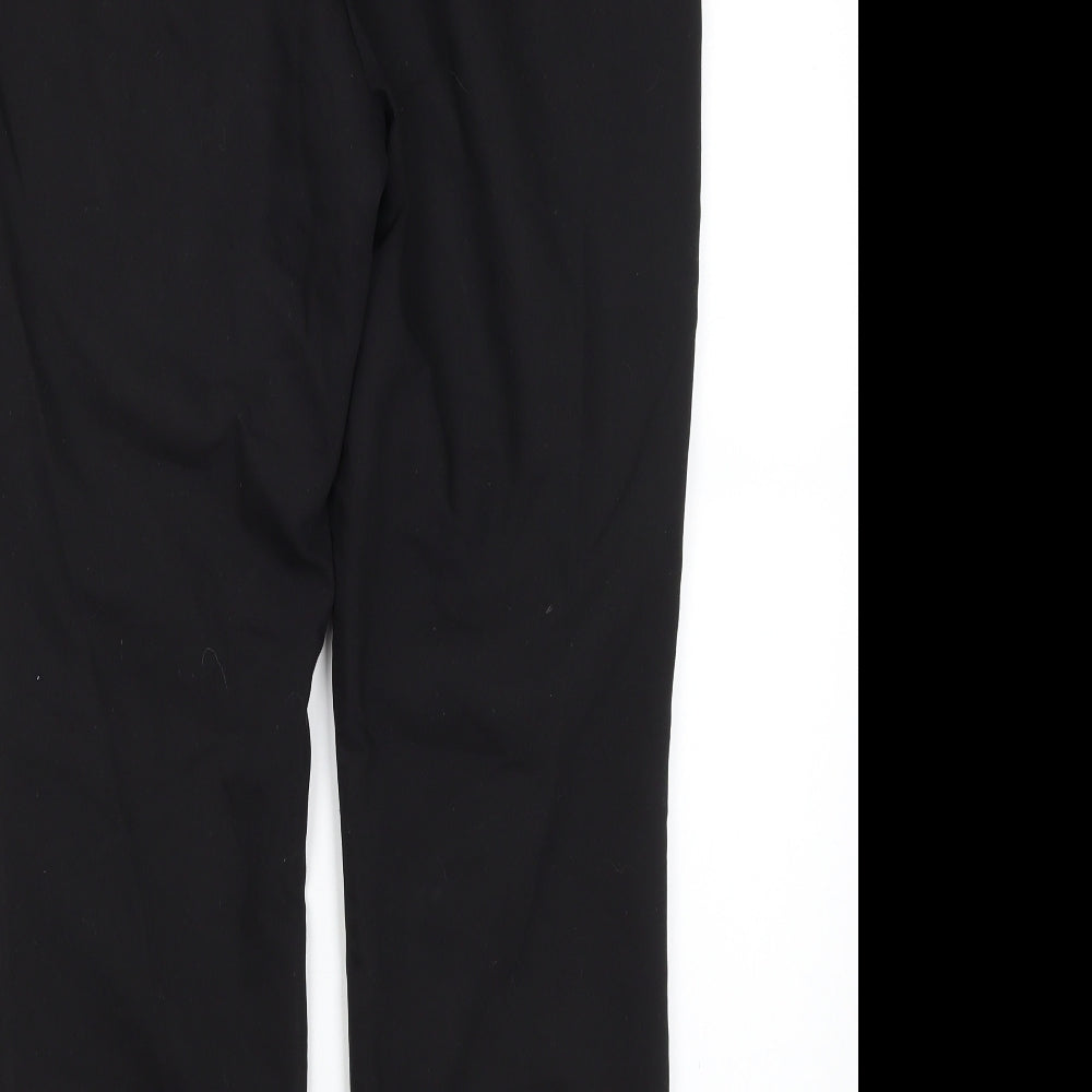 Papaya Womens Black Polyester Dress Pants Trousers Size 14 L26 in Regular