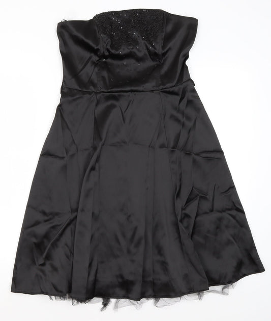 Additional front view of Select women’s black polyester fit & flare, size UK 14