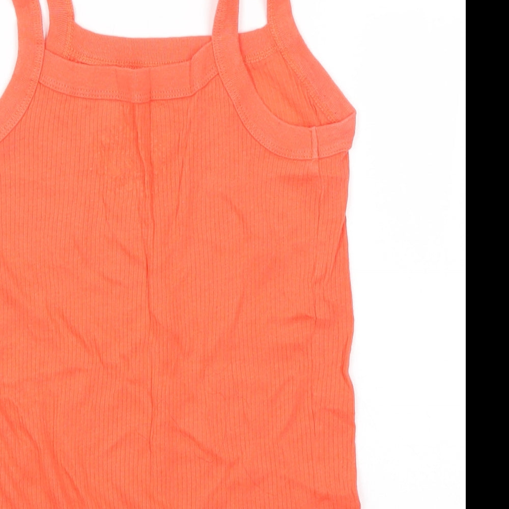 Cherokee Womens Orange Cotton Basic Tank Size 14